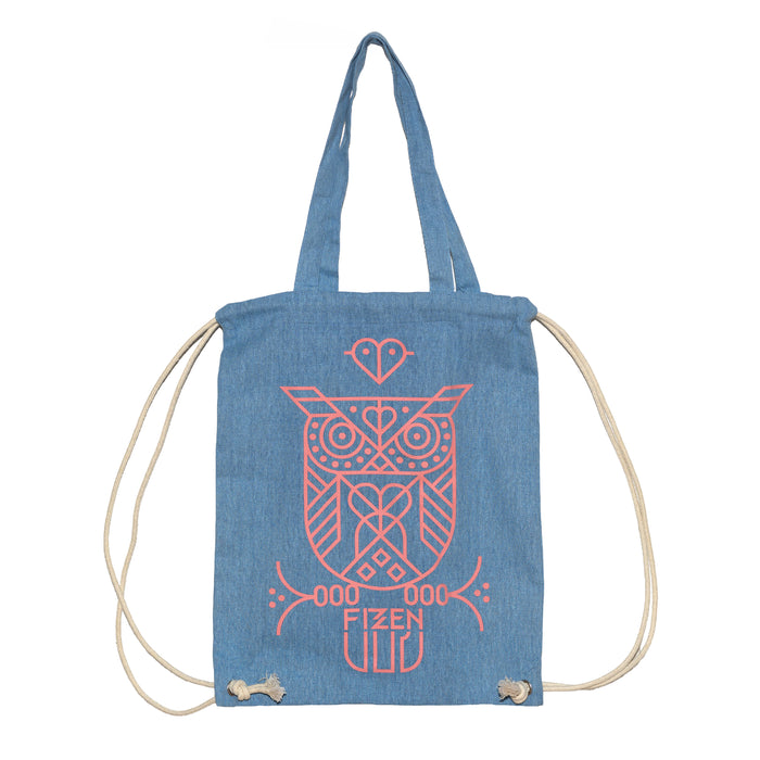 Eulen-Bag Hellblau / orange